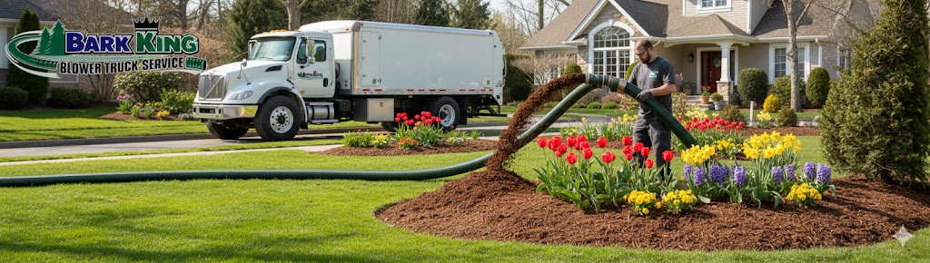 Spring Mulch Refresh: Skip Shovels with Blower Trucks